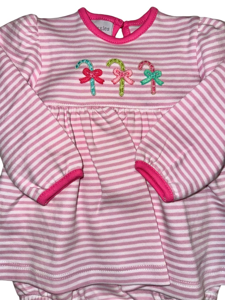 Squiggles Pastel Candy Canes Onesie Dress