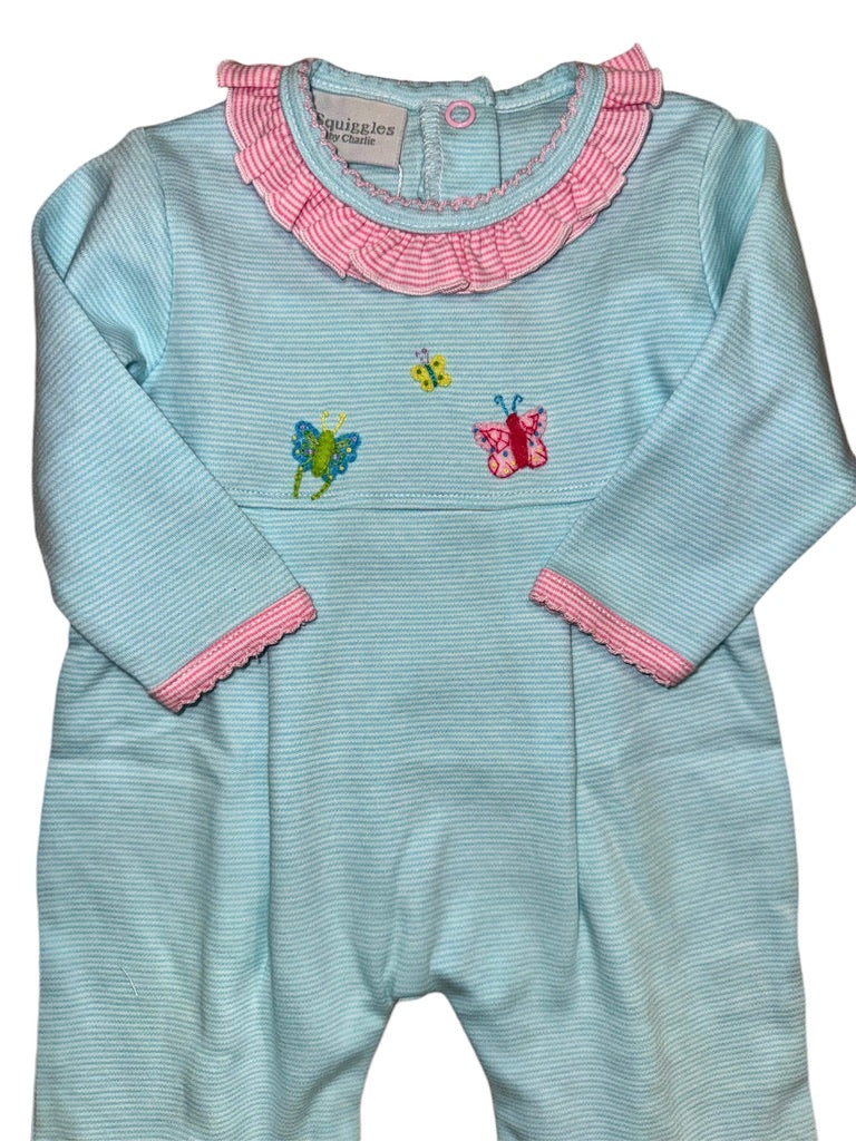 Squiggles Butterfly Trio Coverall w/Ruffles