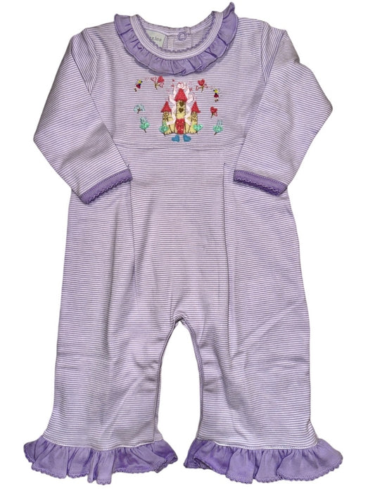 Squiggles Sweet Castle Romper Purple