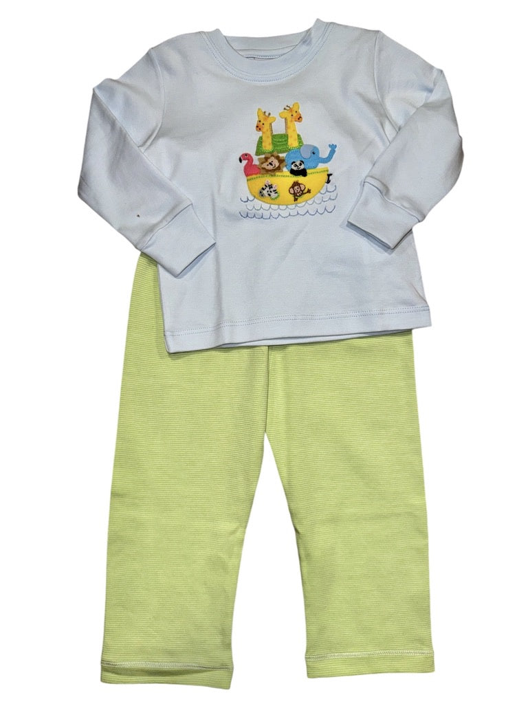 Squiggles 2x2 Boy Ark Blue/Green Pant Set