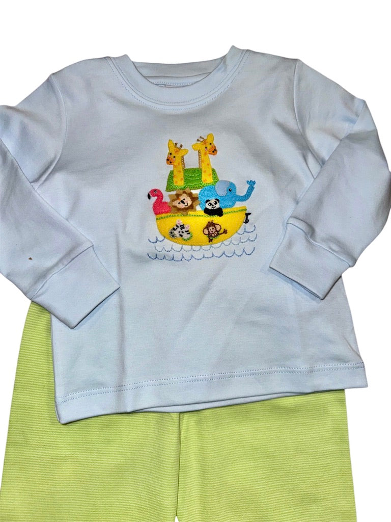 Squiggles 2x2 Boy Ark Blue/Green Pant Set