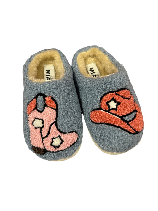 Cozi Blue Cowgirl Slippers