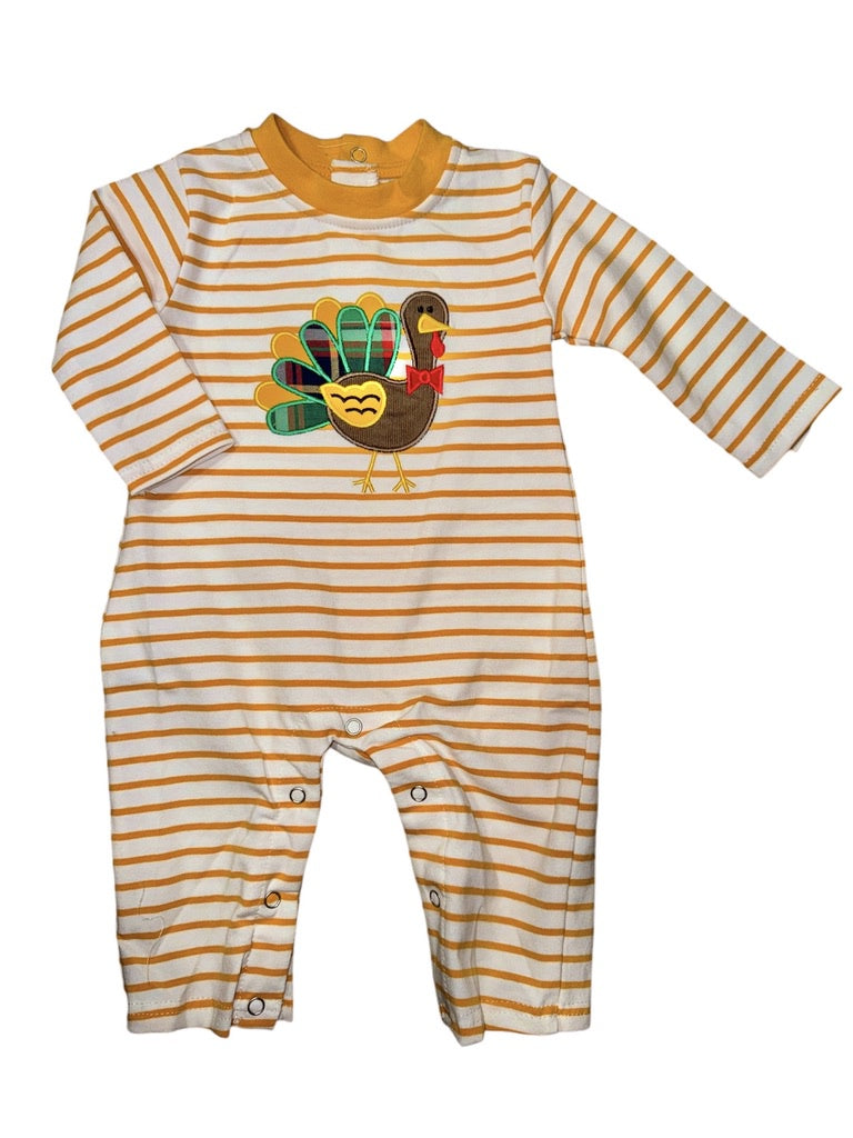 Be Mine Applique Turkey Boy's Romper