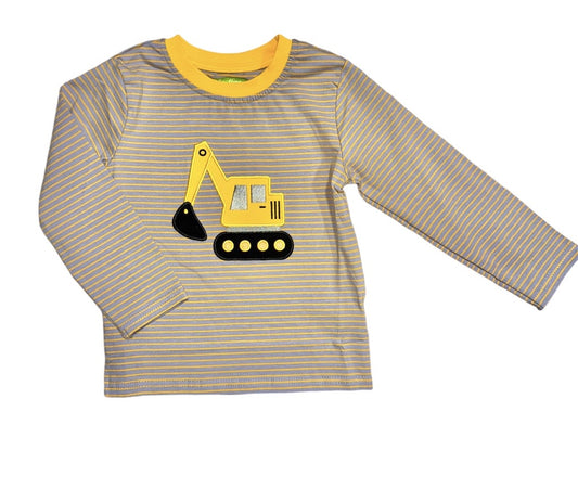 Be Mine Applique Excavator Boy Shirt