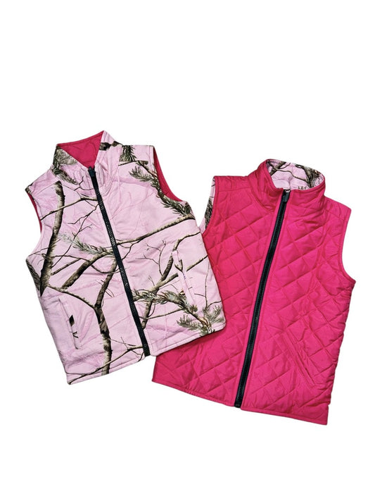 Pink Camo Glacier Reversible Vest