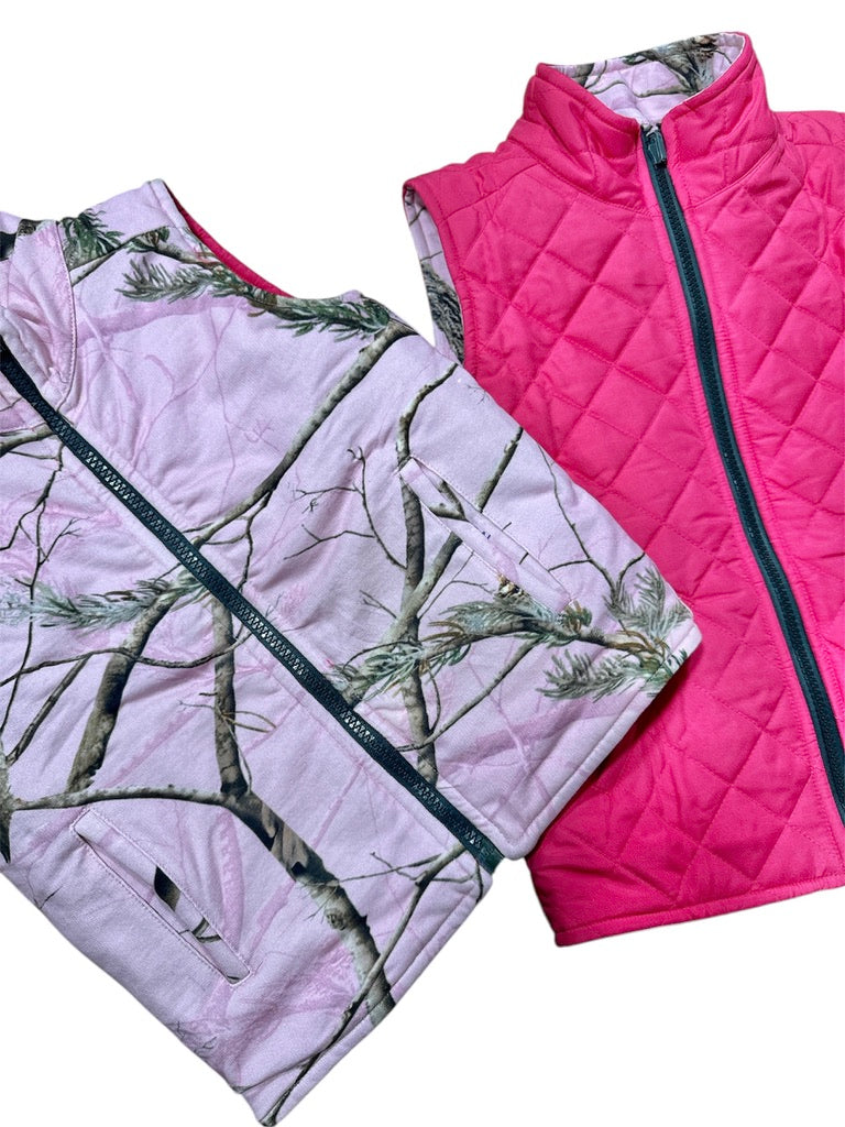 Pink Camo Glacier Reversible Vest