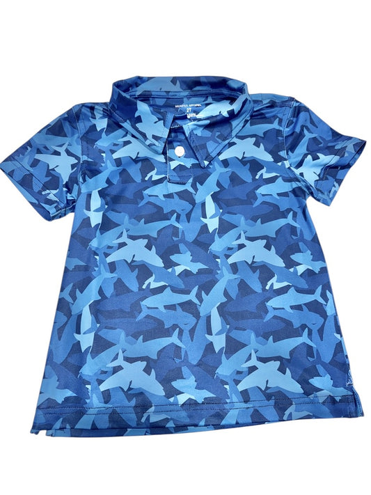 Shark Print Polo