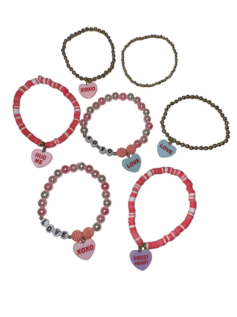Set of 7 Valentine Bracelets