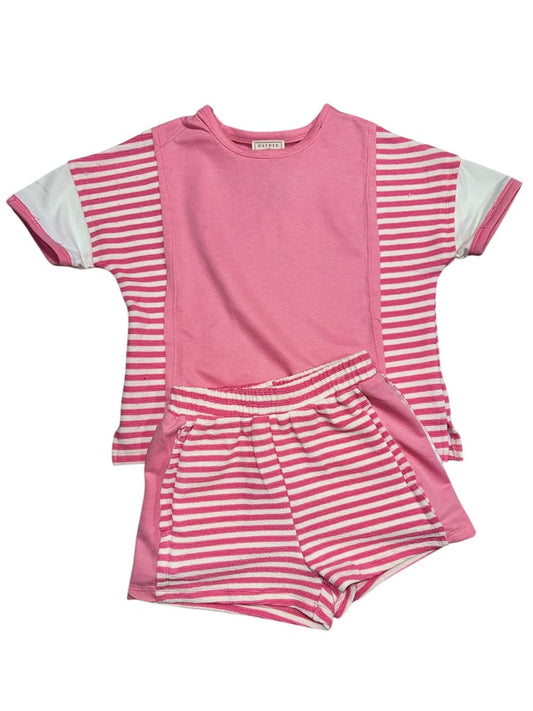 HG Coral Striped Tween Short Set