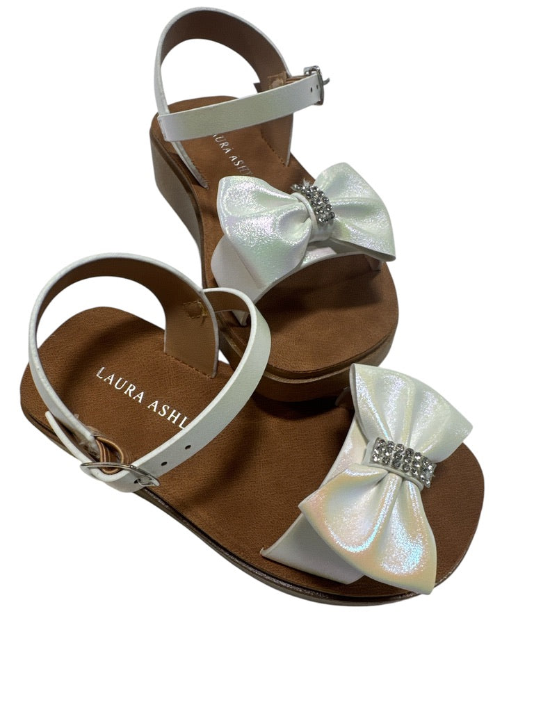 LA White Comfort Sandals w/Bows