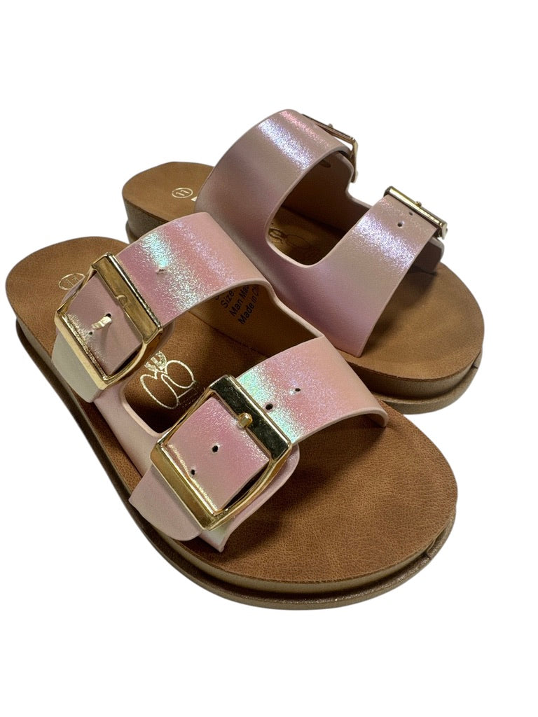 KG Pink Holographic Footbed Sandals