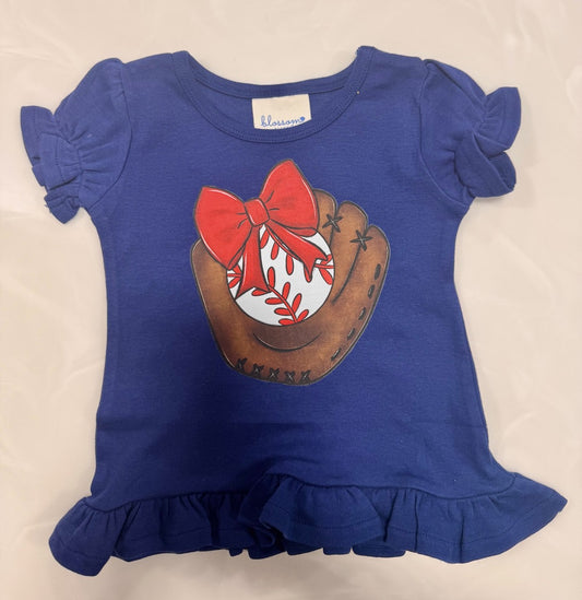Baseball Girl Ruffle Tee