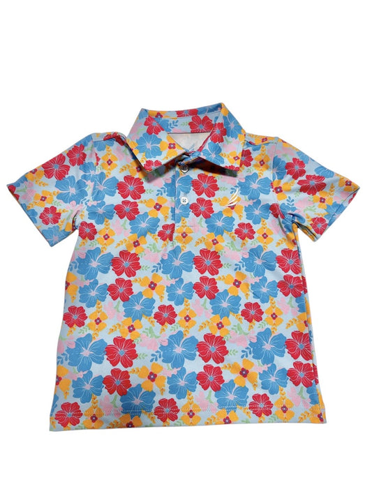 CB Miles Hawaiian Floral Polo