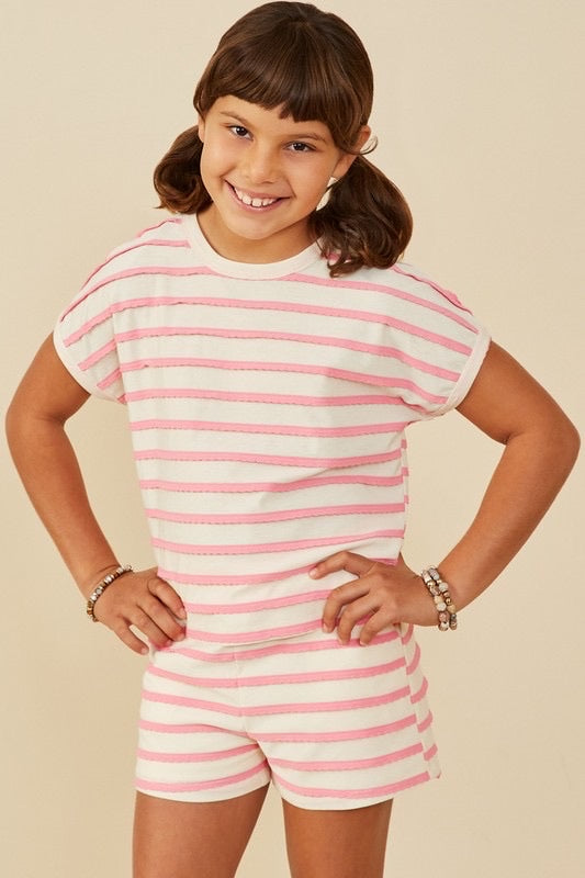 HG Pink Stripe Short Set