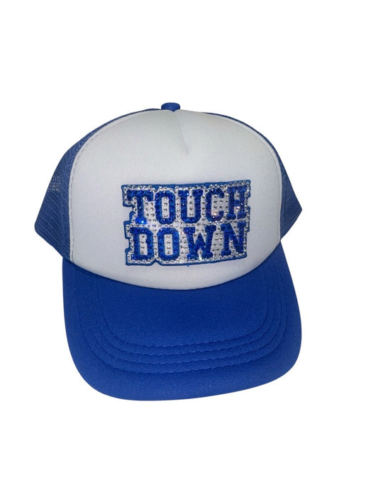 Royal Touchdown Rhinestone Trucker Hat