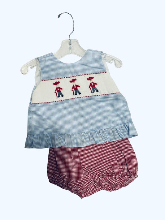 SMOCK OLE MISS GIRL DIAPER SET
