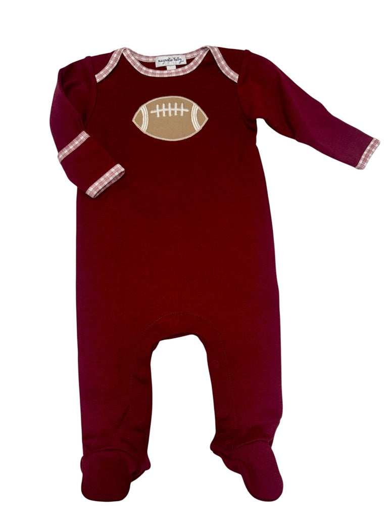 Magnolia Baby Maroon Football Footie