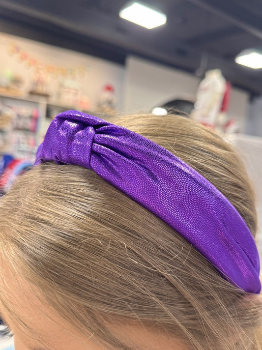 Azarhia Top Knot Headband in Purple Shimmer
