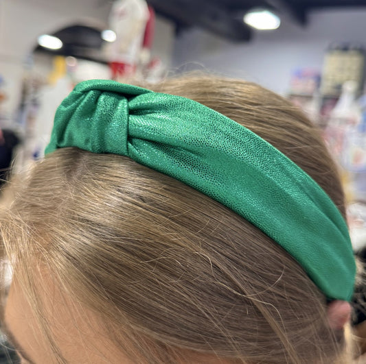 Azarhia Top Knot Headband Kelly Green Shimmer