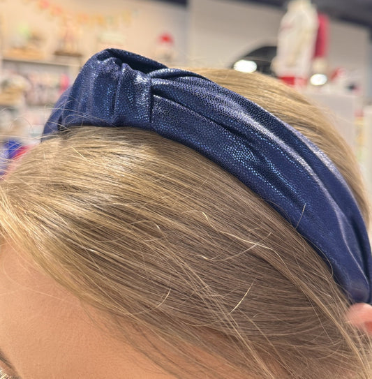 Azarhia Top Knot Headband in Navy Shimmer