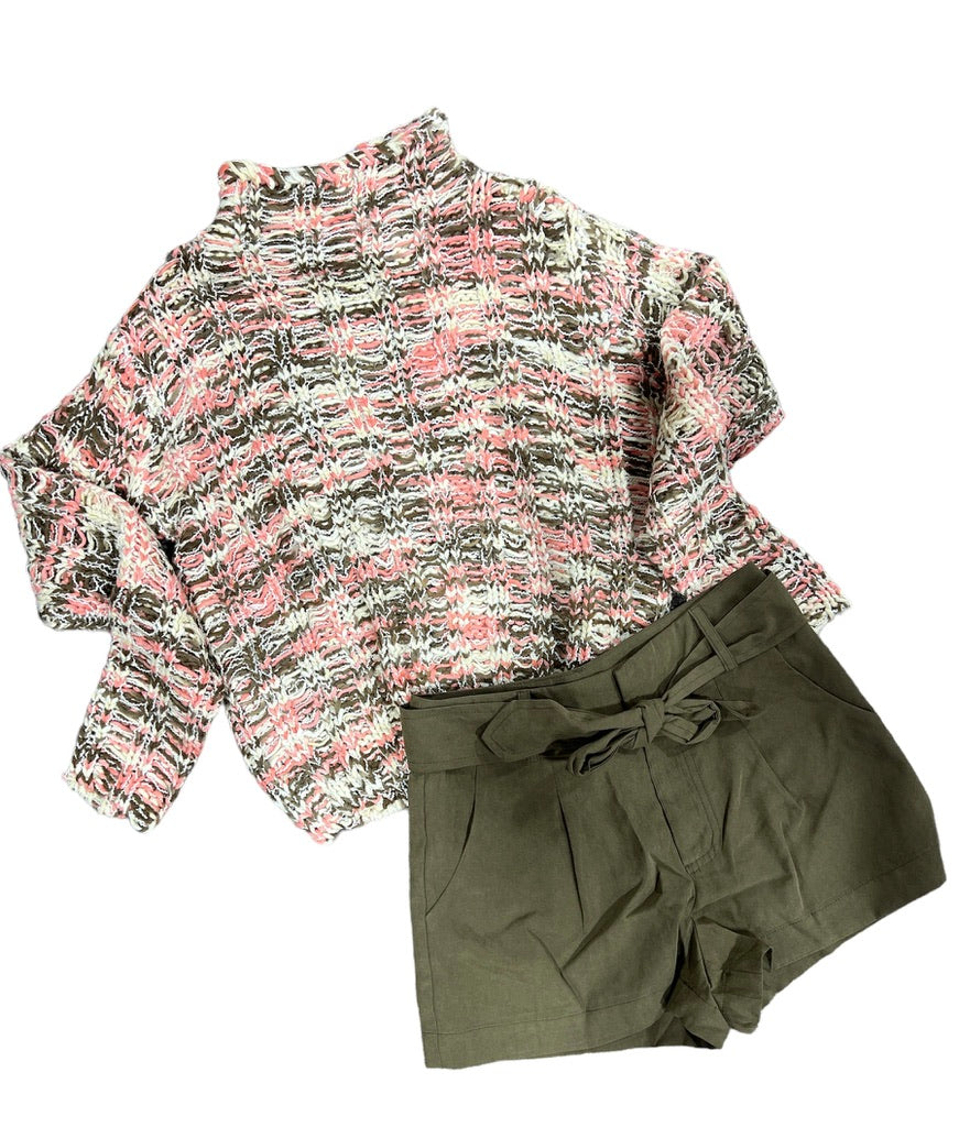 Tween Olive Willow Belted Shorts