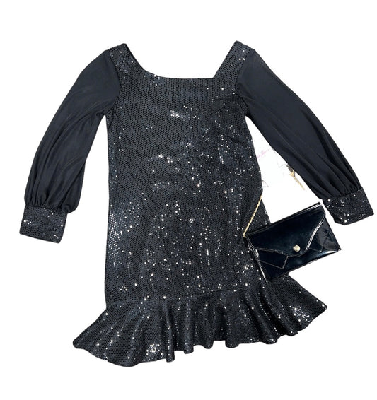 Black Sequin Dress w/Purse