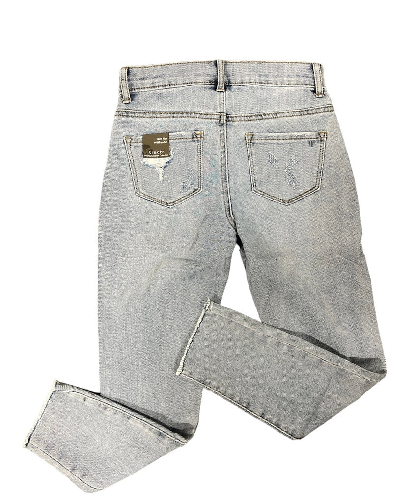 Tractr Light Wash Minimal Destressed Jean