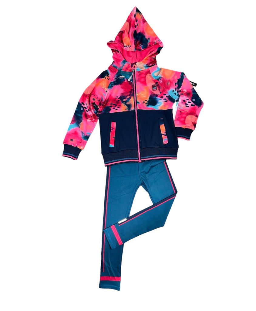 Girls Navy/Pink Athletic Zipper Jacket