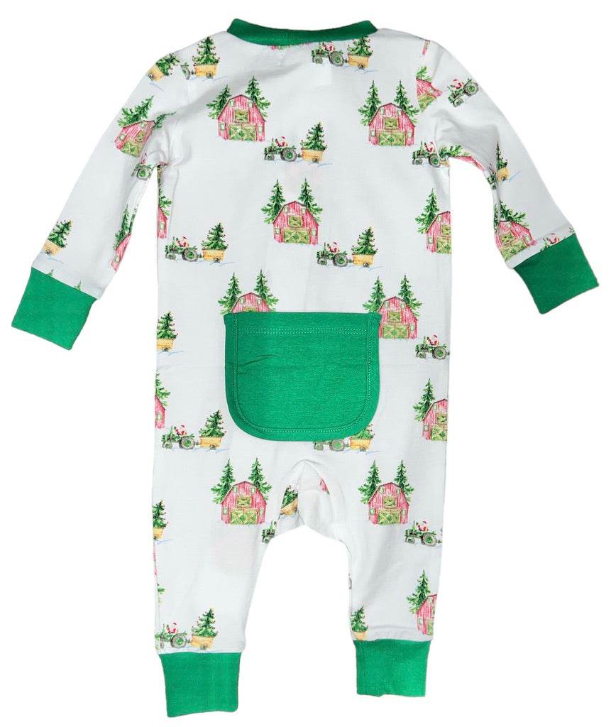 Christmas Tree Farm Romper w/Bum Pocket