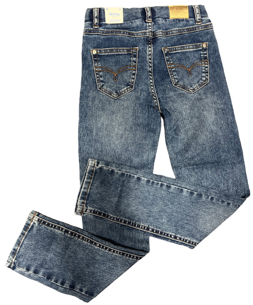 Girls Medium Wash Pull On Skinny Jean