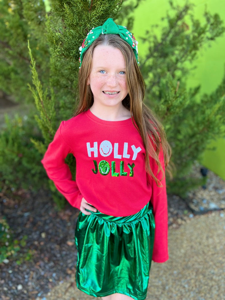 Holly Jolly Long Sleeve Sequin Shirt