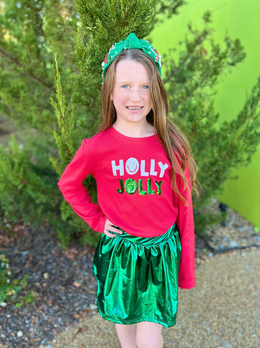 Holly Jolly Long Sleeve Sequin Shirt