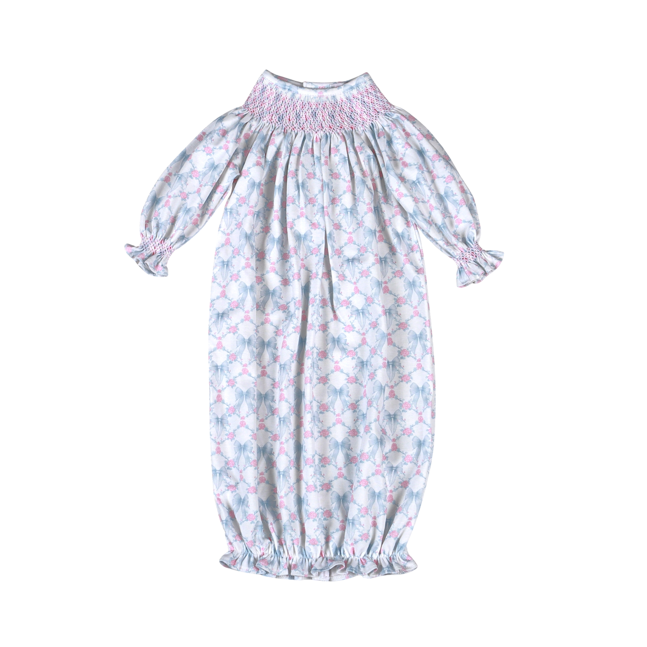 Baby Loren Blue Coquettes Hand Smocked Bishop Gown