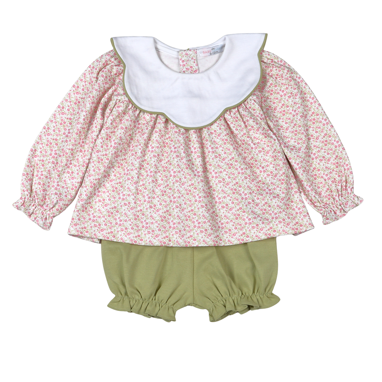 Baby Loren Melody Pima Scallop Collar Bloomer Set