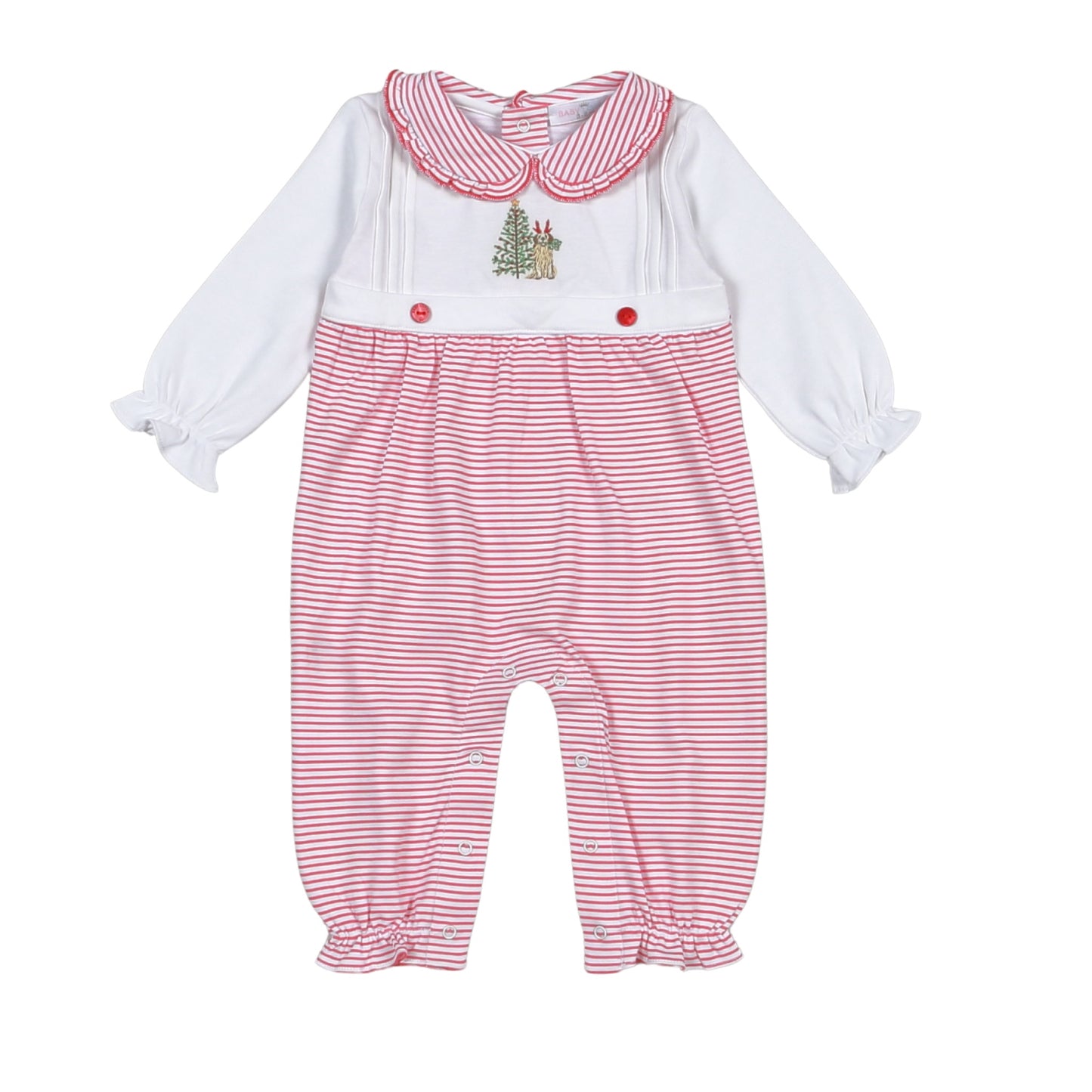 Baby Loren Christmas Pals Embroidered Romper - Girls