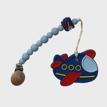 Three Hearts Teether & Clip Bundle - Navy Airplane