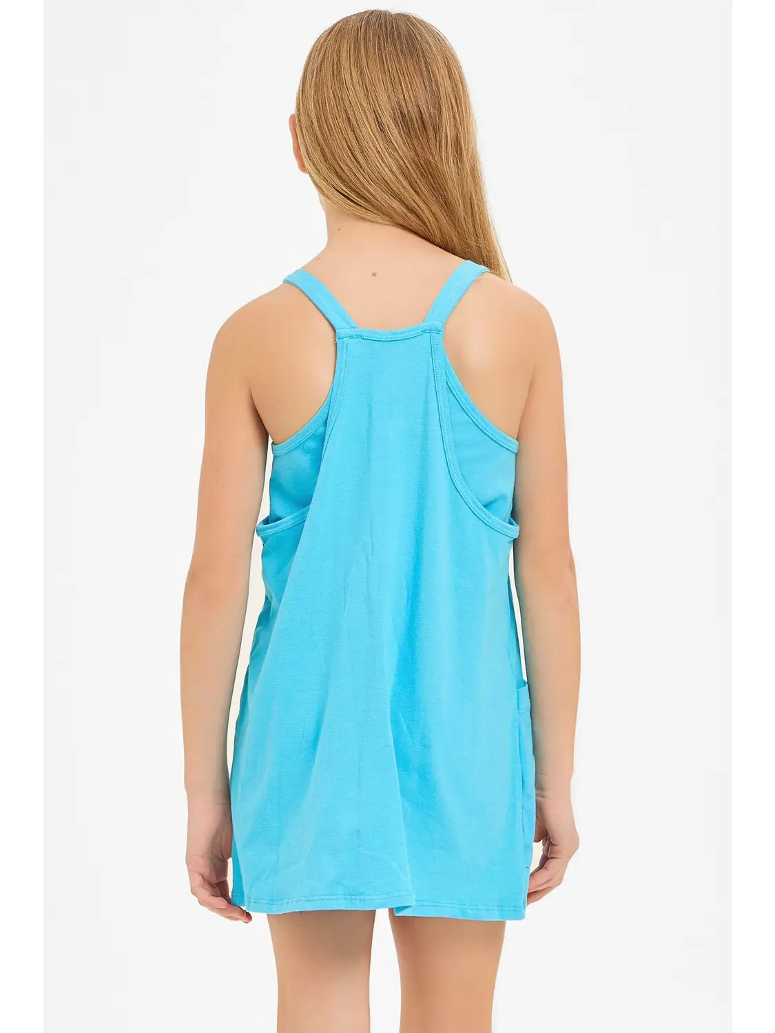 Good Girl Relaxed Tank Dress -Blue Aqua