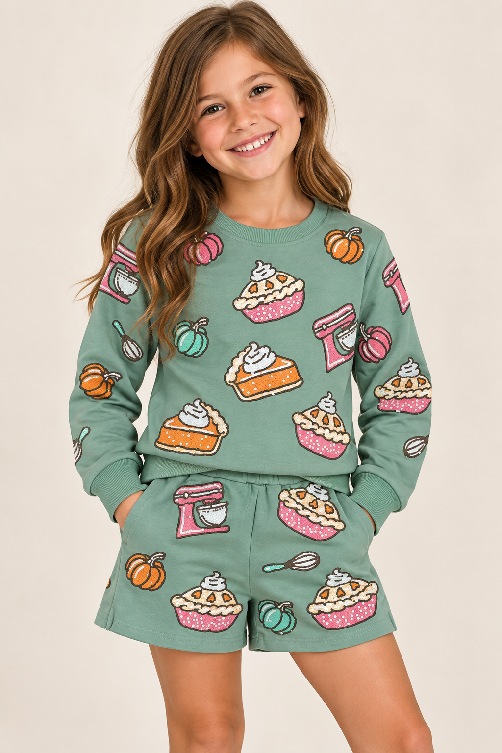 Belle Cher Kids Piece of Pie Sequin Short Set