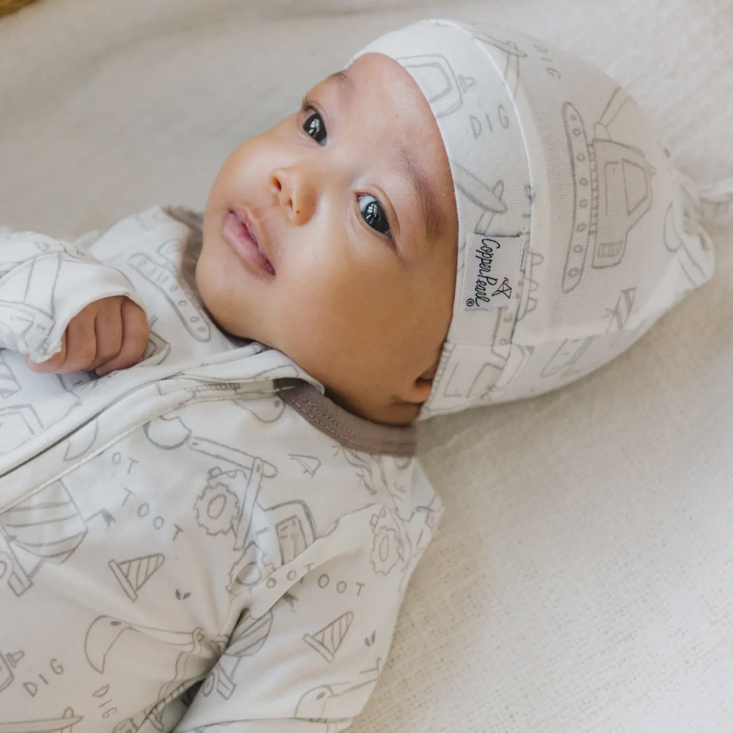 Copper Pearl Baby Top Knot Hat - Gage