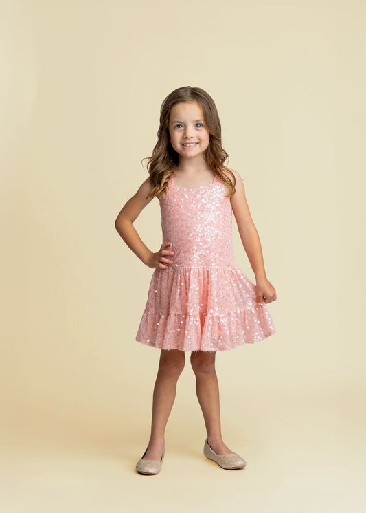 Isobella & Chloe Dazzle Me Blush Dress