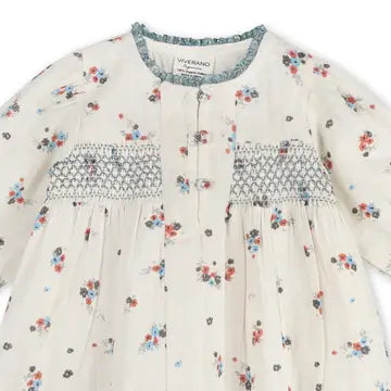 Viverano Juliet Smocked Floral Baby Dress & Bloomer Set