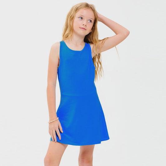 Good Girl Cross-Strap Back Mini Dress - Royal Blue