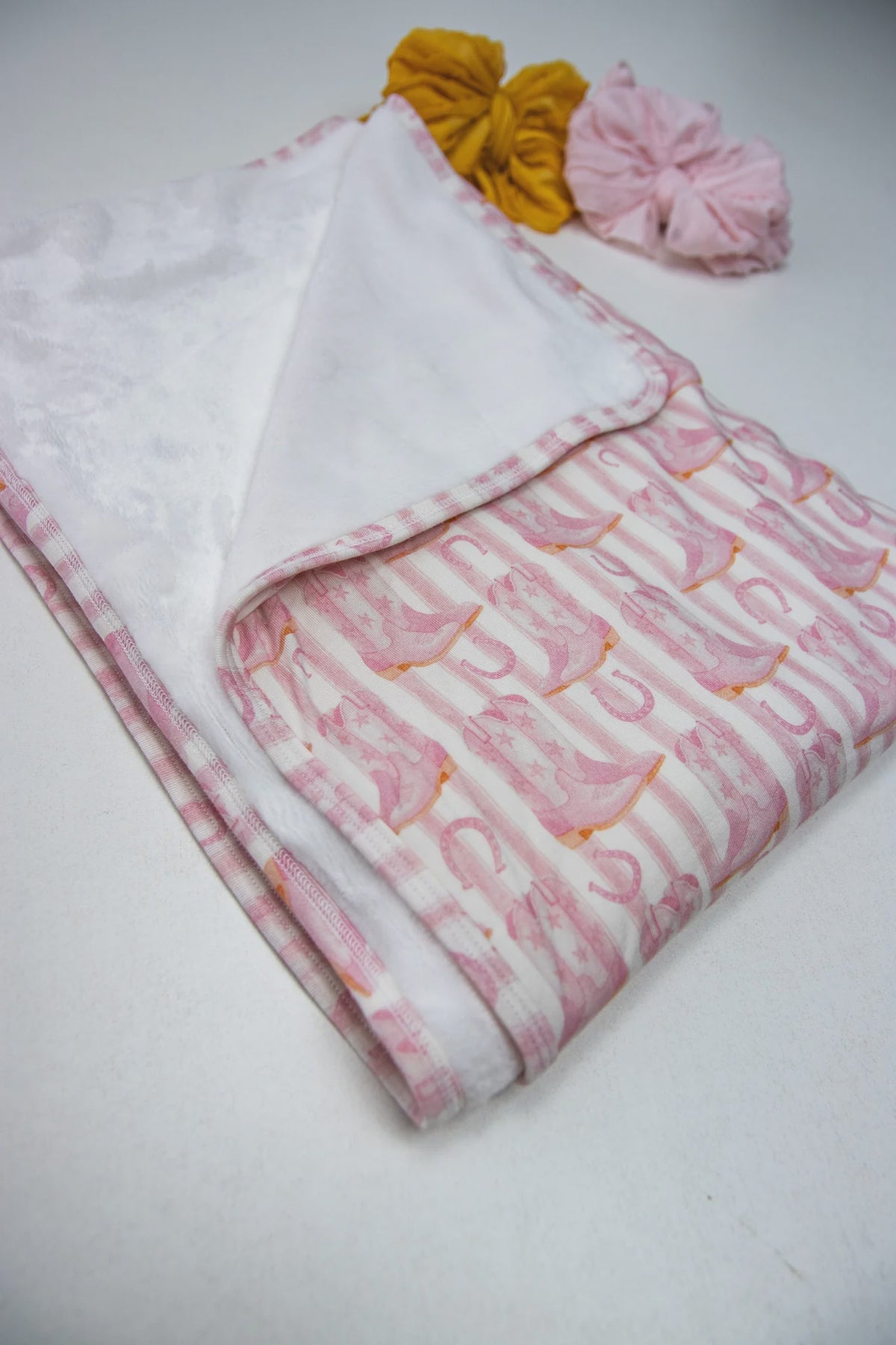 Rockin Royalty Blushin' Boots Swaddle Blanket