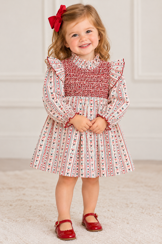Smockingbird Vintage Candy Cane Dress