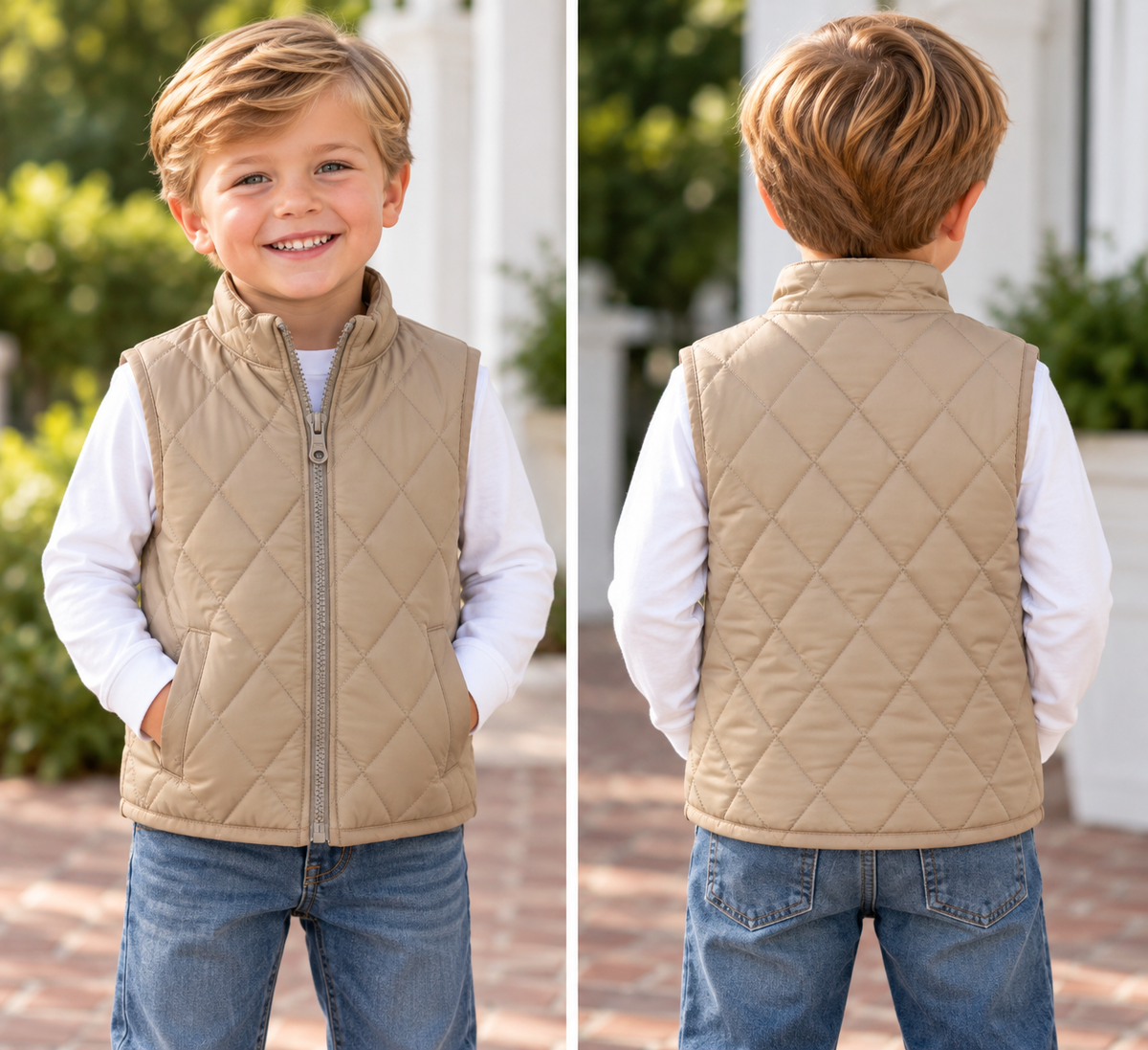 American Fit Quilted Vest - Khaki