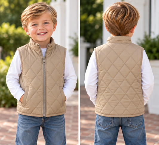 American Fit Quilted Vest - Khaki