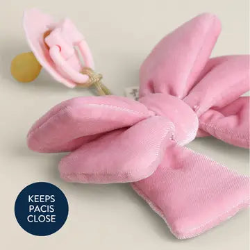 Bitzy Pal Natural Rubber Pacifier & Plush Bow