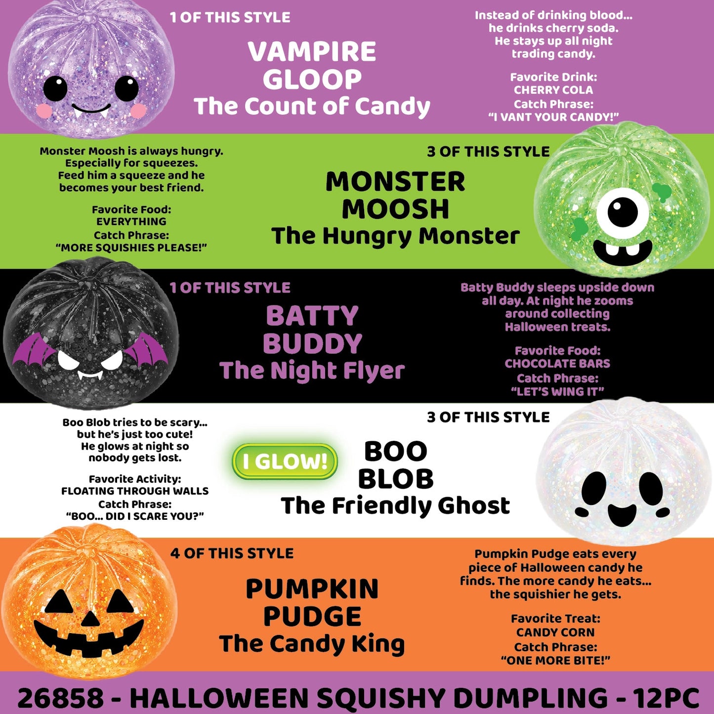 Novelty Brands Halloween Dumpling Squishies