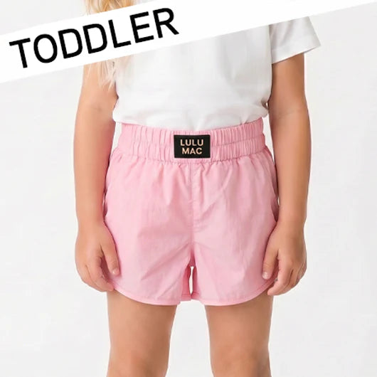 LULU MAC Light Pink Solid Youth Shorts