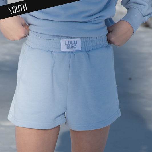 Lulu Mac Youth Terry Cloth Shorts - Lt Blue